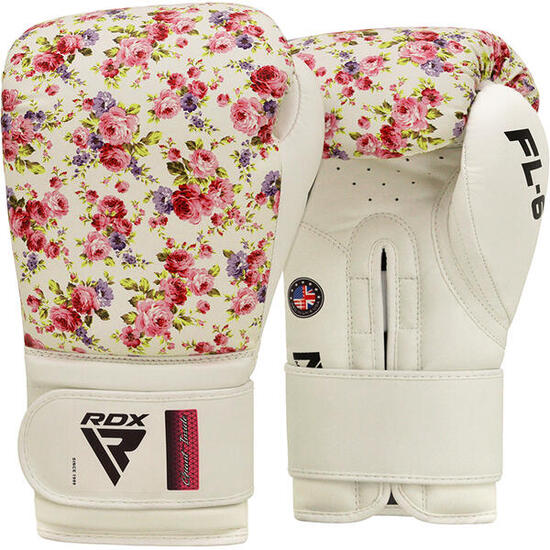 Gants de boxe RDX FL6 Floral – Blanc/Floral – 10oz