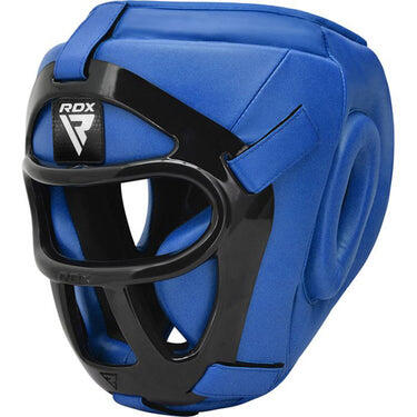 T1 hoofdbeschermer met verwijderbare gezichtskooi blauw - medium - kleur: blauw