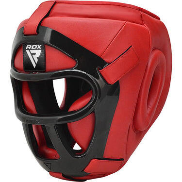 RDX SPORTS T1 Hoofdbeschermer Met Verwijderbare Gezichtskooi Rood - Medium - Kleur: Rood