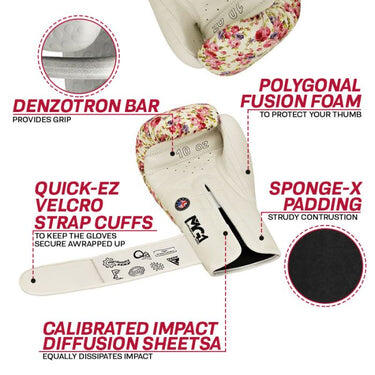 Guantoni Boxe RDX FL6 Floreale – Bianco/Floreale – 8oz 4/7
