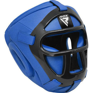 T1 Hoofdbeschermer Met Verwijderbare Gezichtskooi Blauw - Small - Kleur: Blauw 2/7