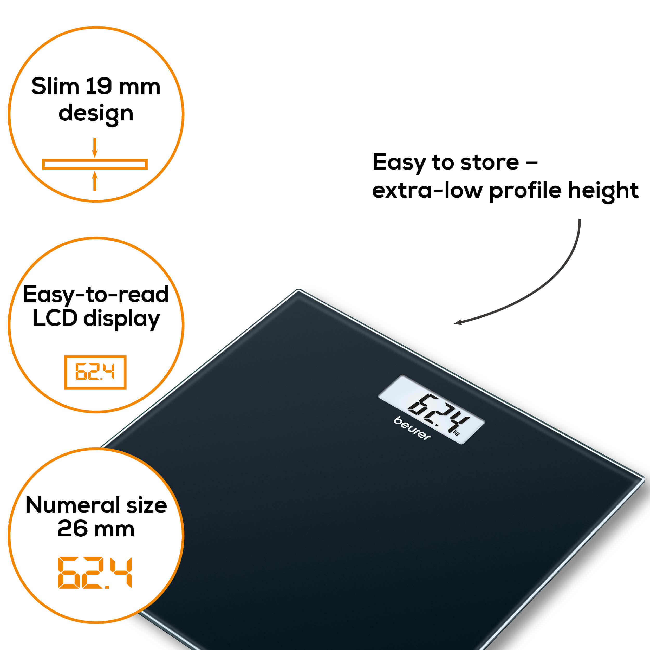 Bilancia Digitale da Bagno GS-10 Nero 3/7