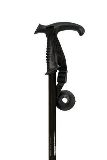 Bâton de trekking en aluminium extensible noir 65 - 135cm avec poignée