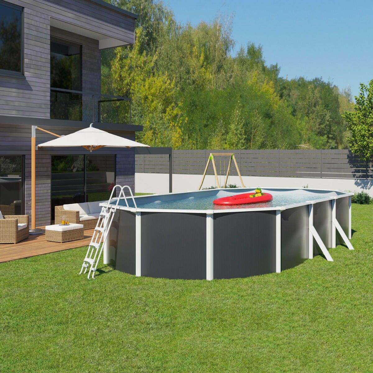 Liner gris pour piscine métal intérieur 7,65 x 4,60 x 1,32 m 4/4