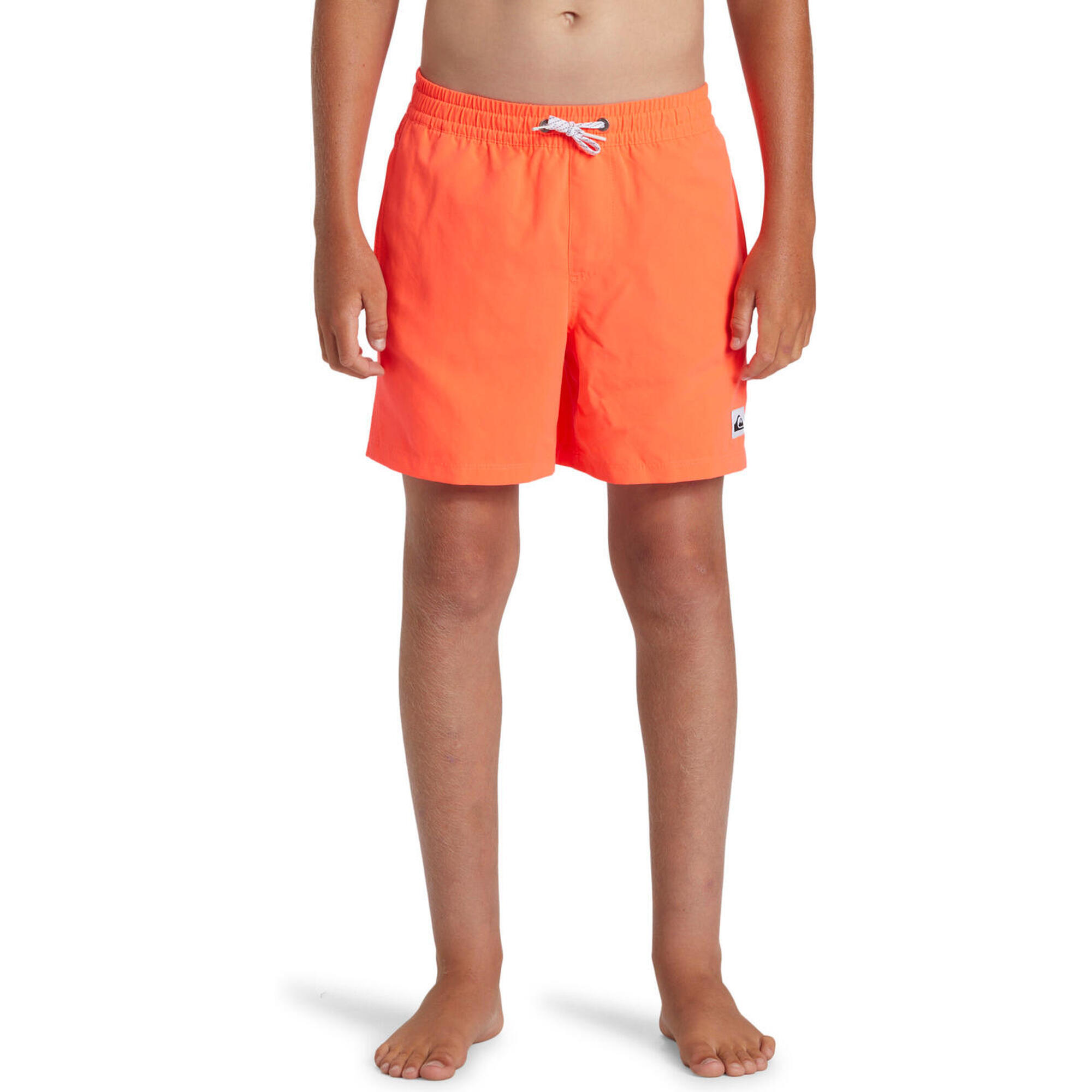 Quiksilver - Short De Bain Everyday Solid Volley Rose Garçon - Boxer De Bain - Orange|rouge - Decathlon