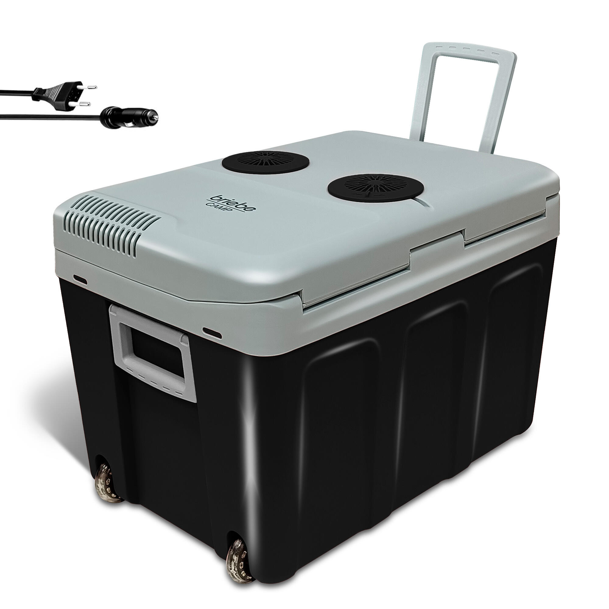 Briebe - Réfrigérateur Portable Électrique 40l, Camping Et Voiture 12v/220v Camper Briebe - Glacière - Gris|noir - No Size - Decathlon