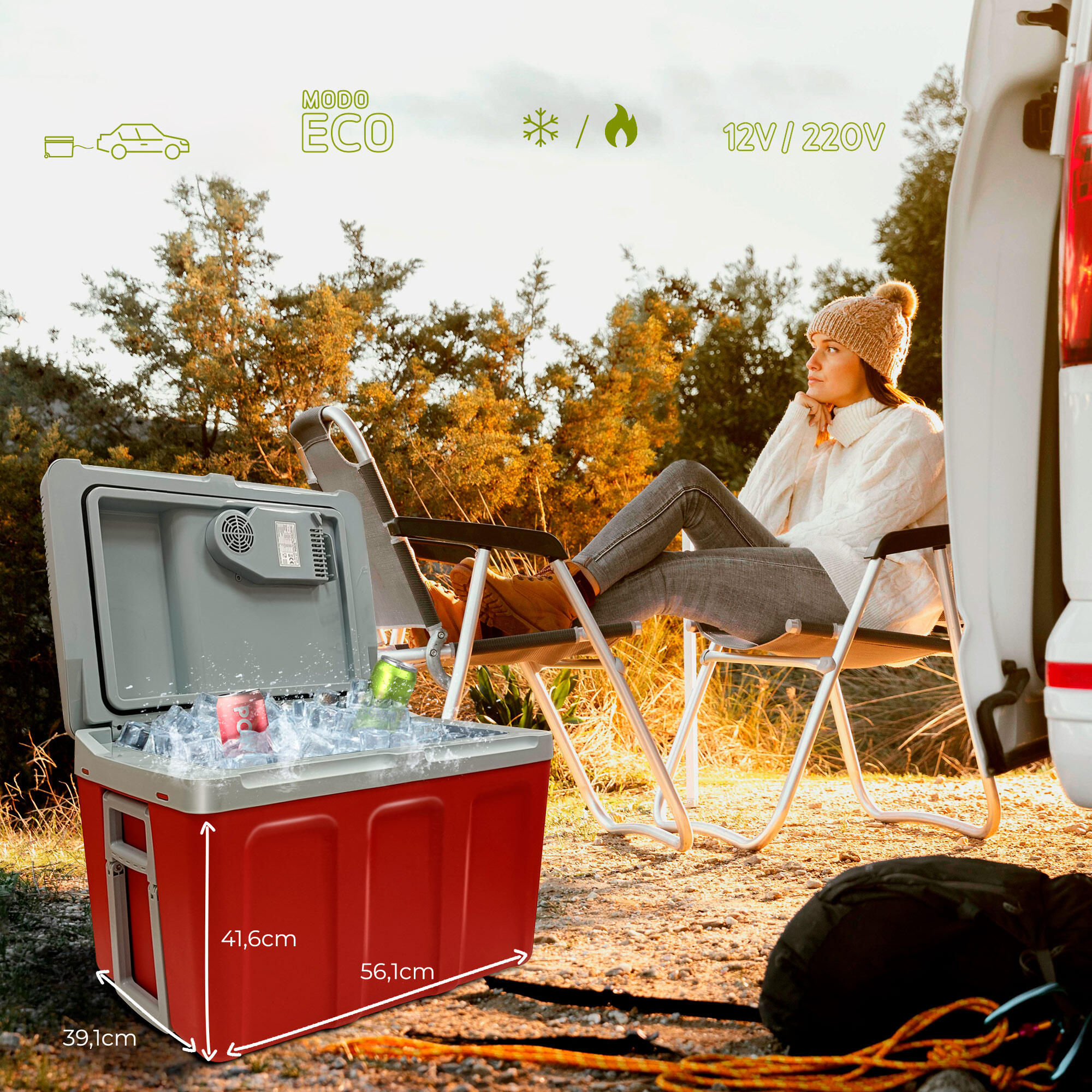 Réfrigérateur Portable Électrique 40L, Camping et Voiture 12V/220V Camper briebe 5/7