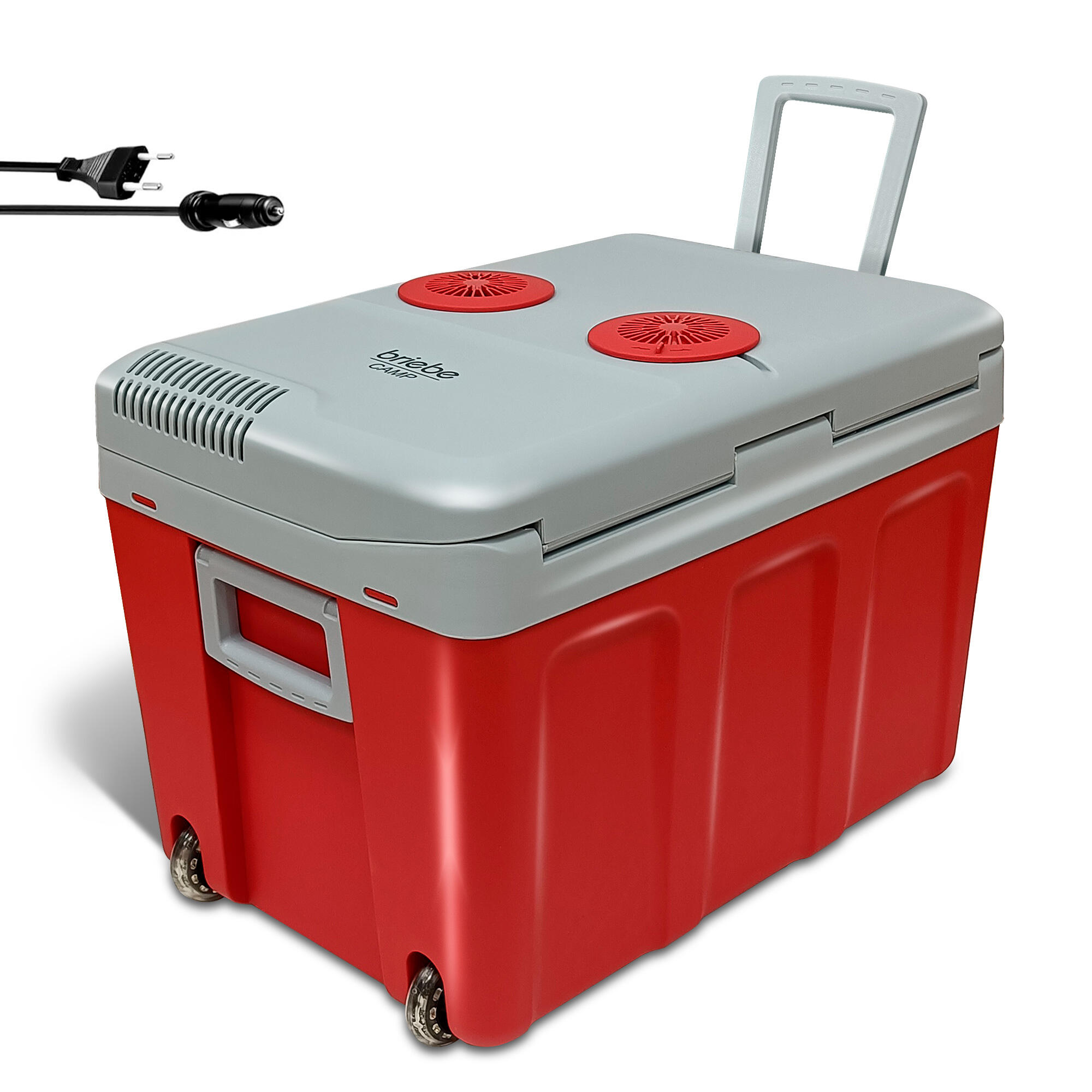 Briebe - Réfrigérateur Portable Électrique 40l, Camping Et Voiture 12v/220v Camper Briebe - Glacière - Gris|rouge - No Size - Decathlon