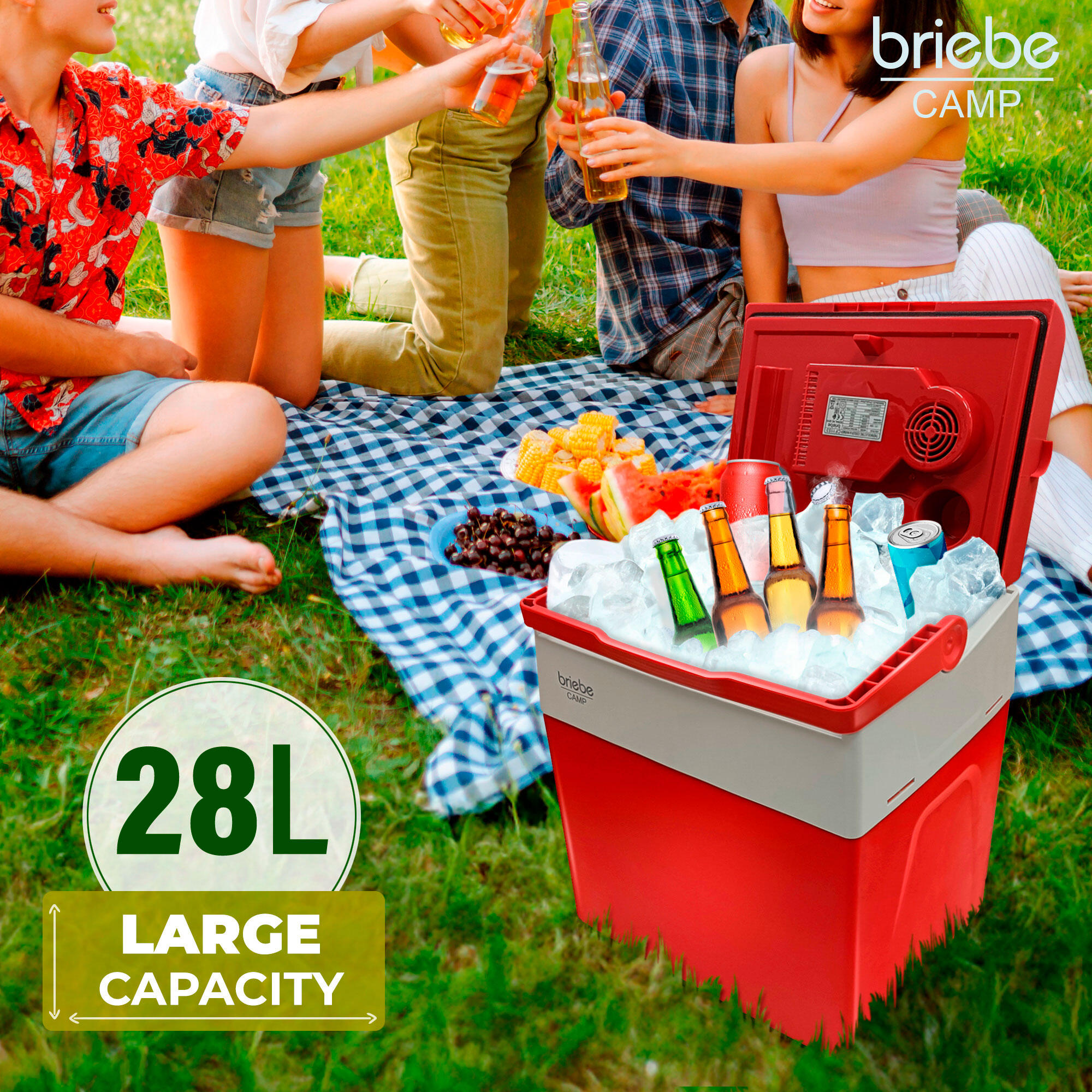 Elektrische Koelbox Draagbare 28L voor Camping en Auto 12V/220V Campers briebe 2/7