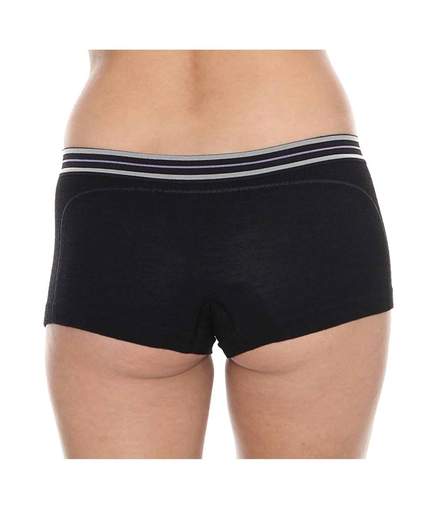 Boxer da donna Brubeck Active Wool BX10860 nero 3/4