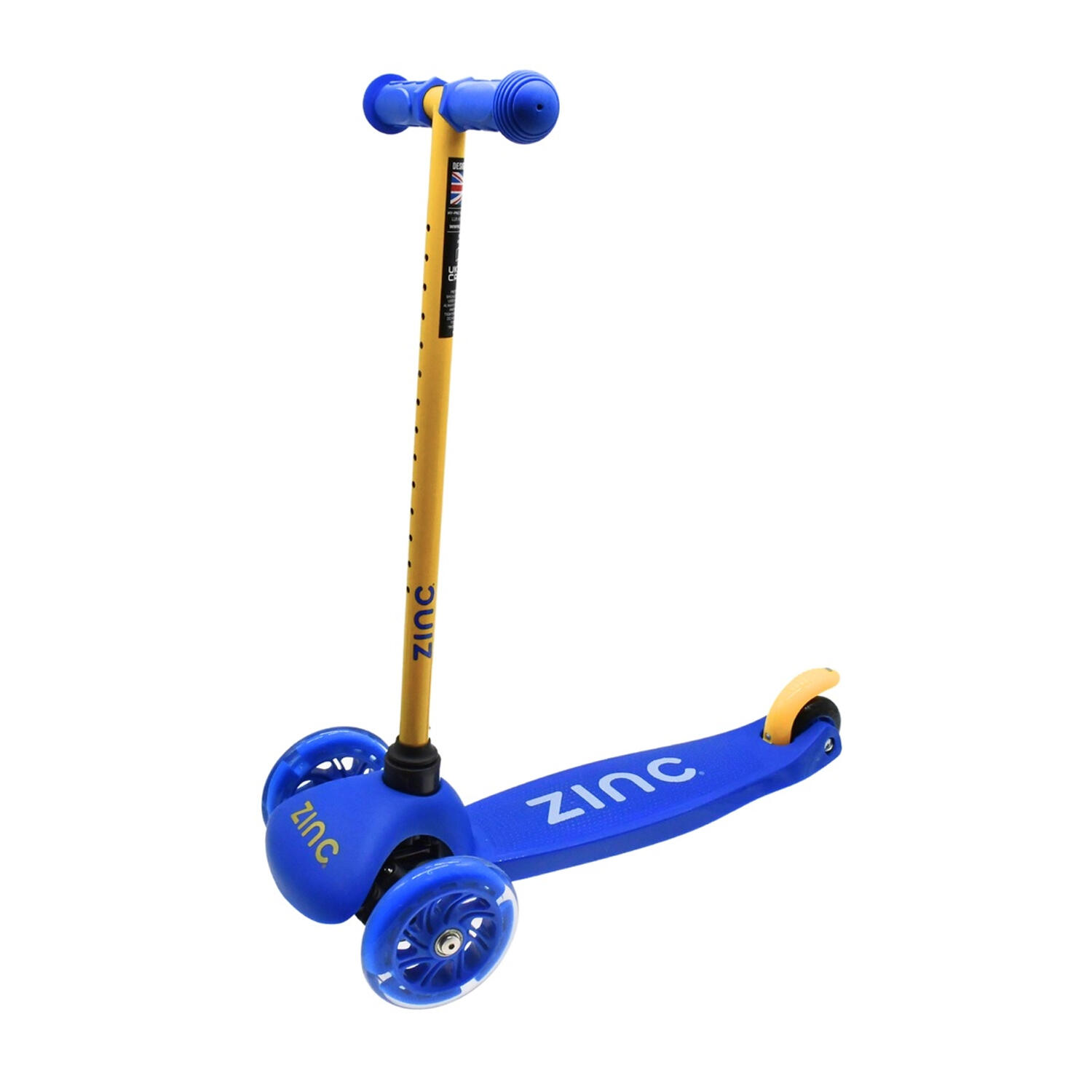 ZINC Sparkle 3 Wheels Scooter (Yellow/Blue)