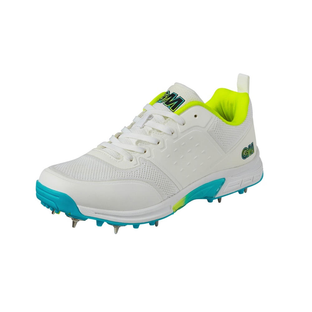 GUNN AND MOORE Childrens/Kids Aion Spiked Cricket Shoes (White/Blue)