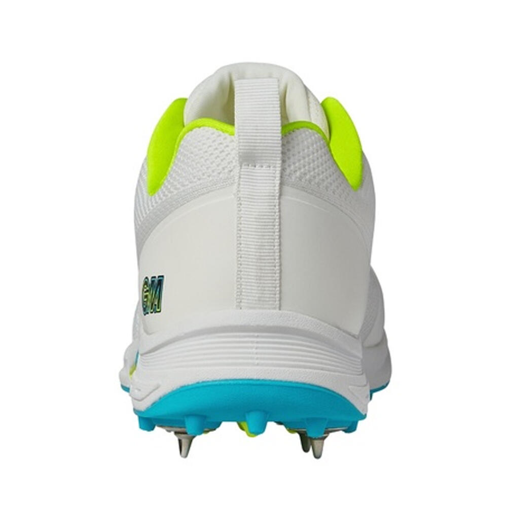 Childrens/Kids Aion Spiked Cricket Shoes (White/Blue) 2/4