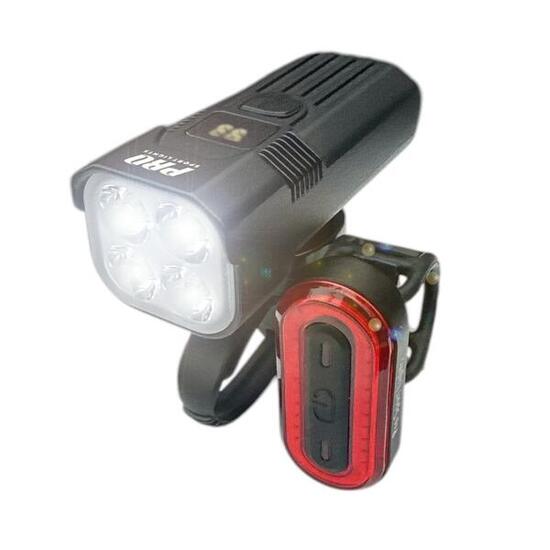 Kit d'éclairage pour vélo 1100 et 100 lumens USB rechargeable