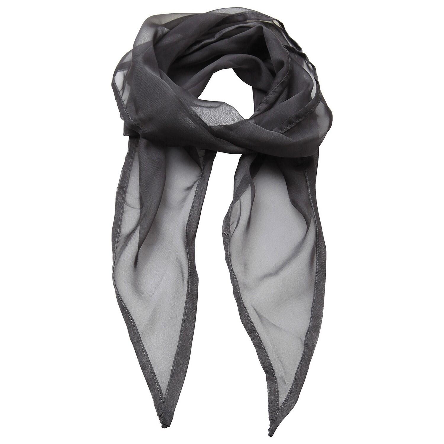 PREMIER Unisex Adult Colours Chiffon Scarf (Dark Grey)