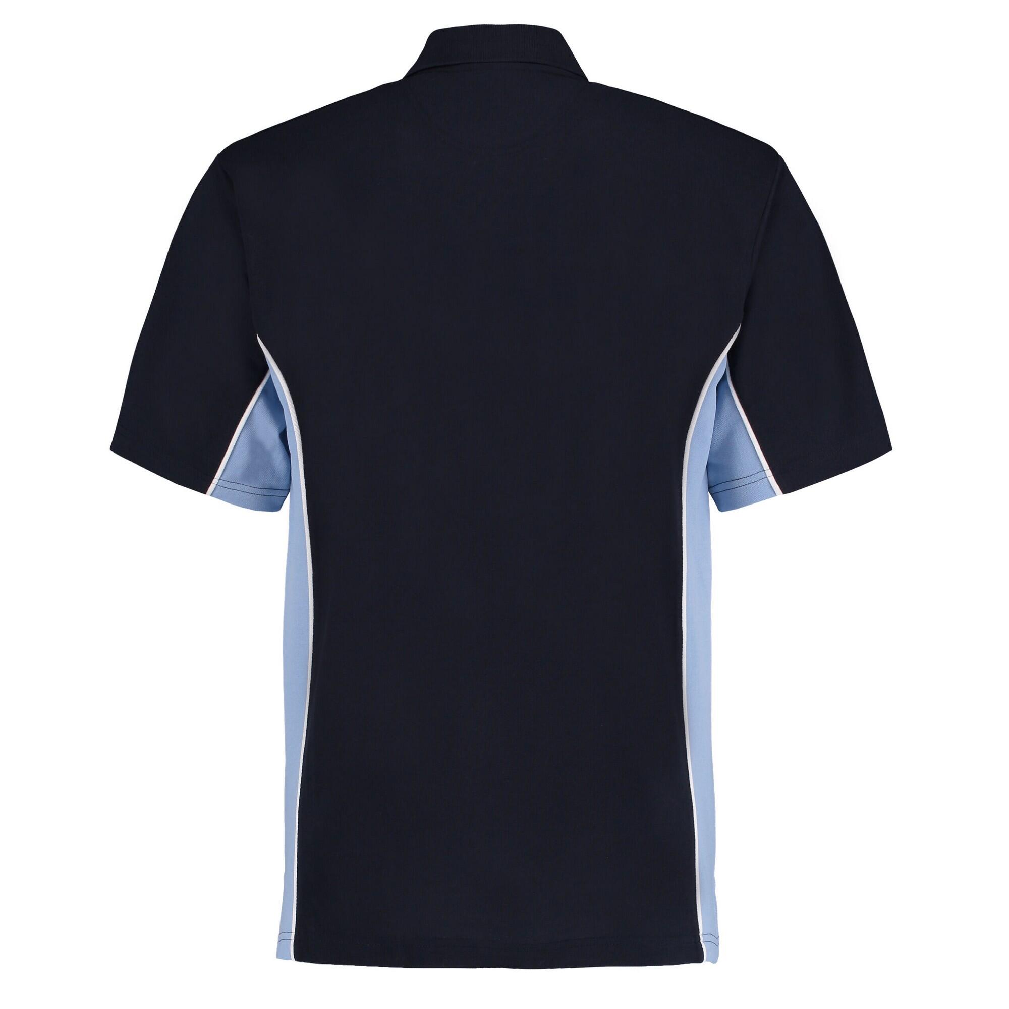 Mens Track Polycotton Pique Polo Shirt (Navy/Light Blue) 2/2