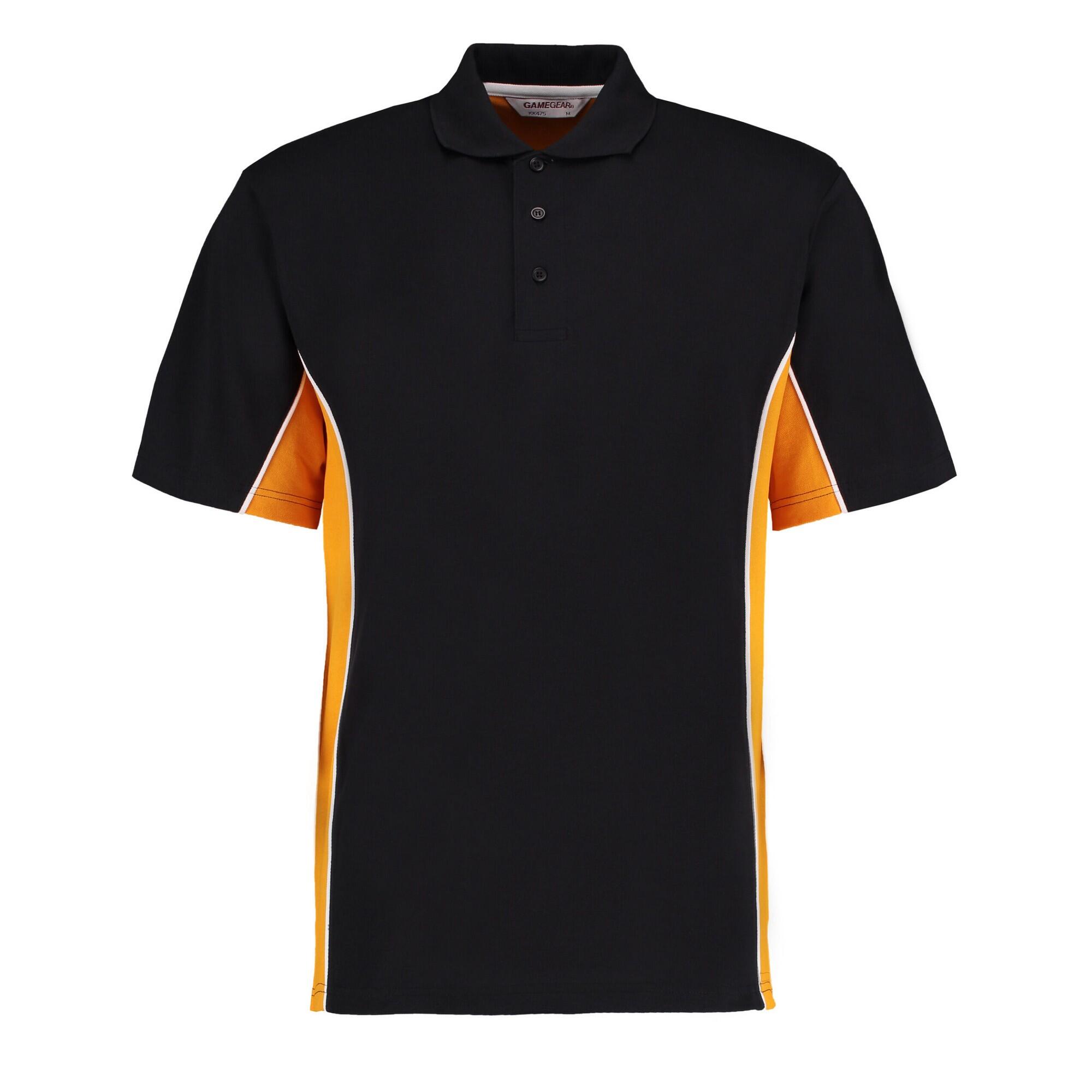 GAMEGEAR Mens Track Classic Polo Shirt (Black/Gold/White)