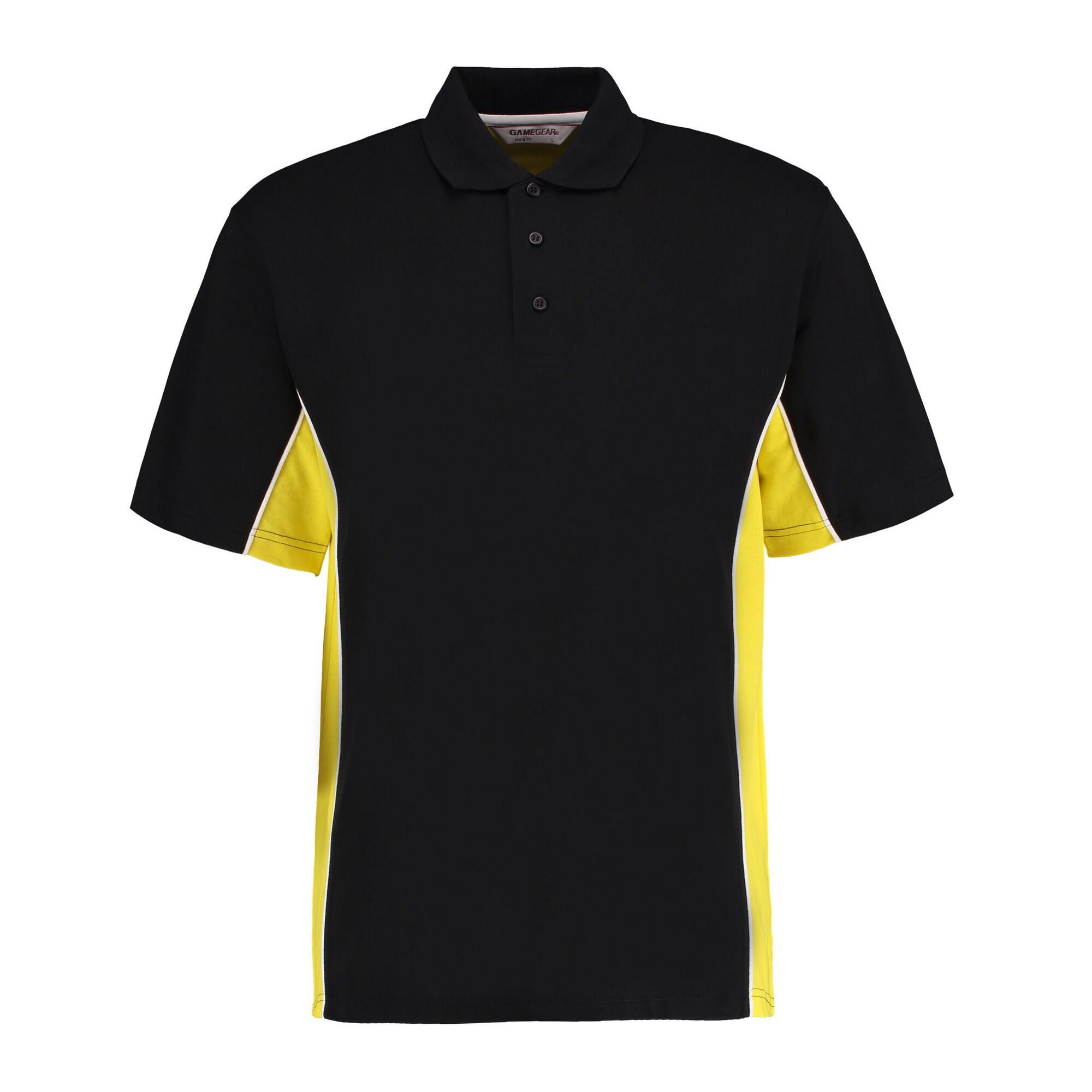 GAMEGEAR Mens Track Classic Polo Shirt (Black/Yellow/White)