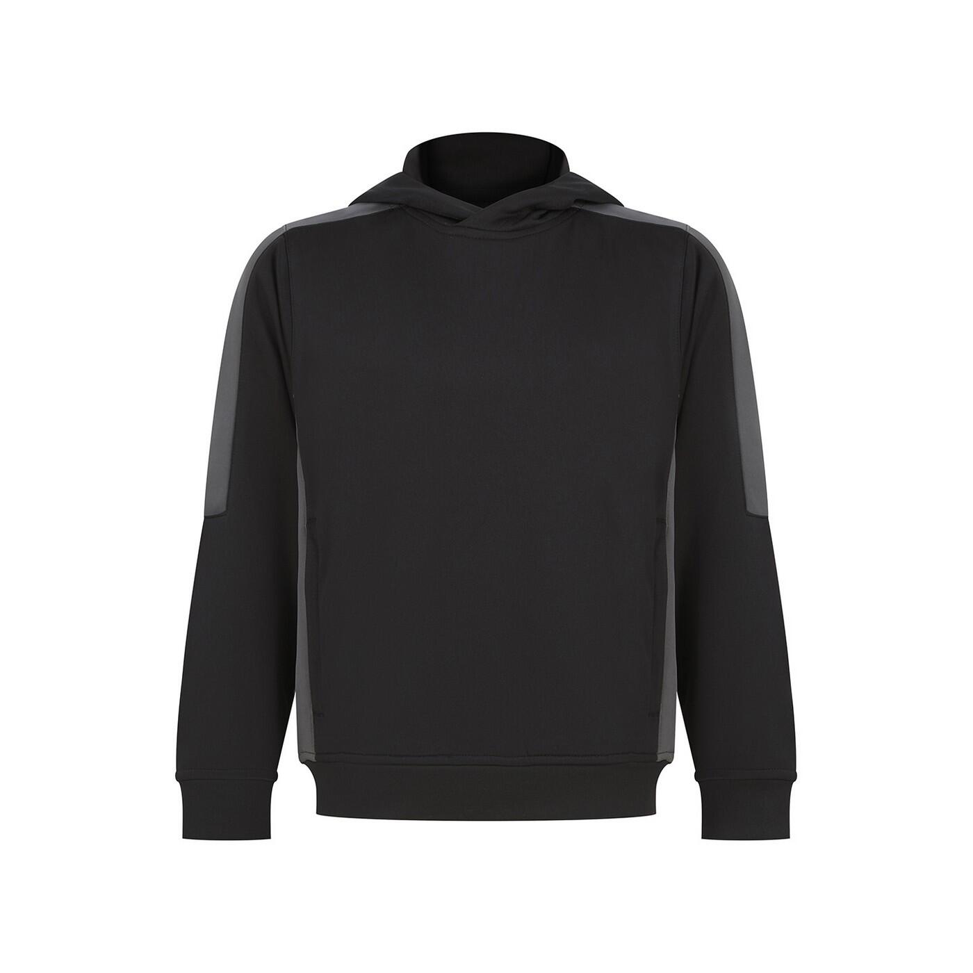 FINDEN & HALES Childrens/Kids Team Contrast Hoodie (Black/Gunmetal Grey)