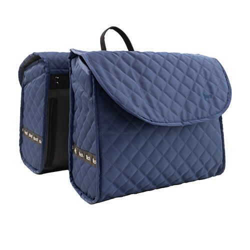 Beck - Sacoche Double - Quilt - Bleu Marine - Fixation Sur Porte-bagages - Sacoche Vélo - Bleu - Taille Unique - Decathlon