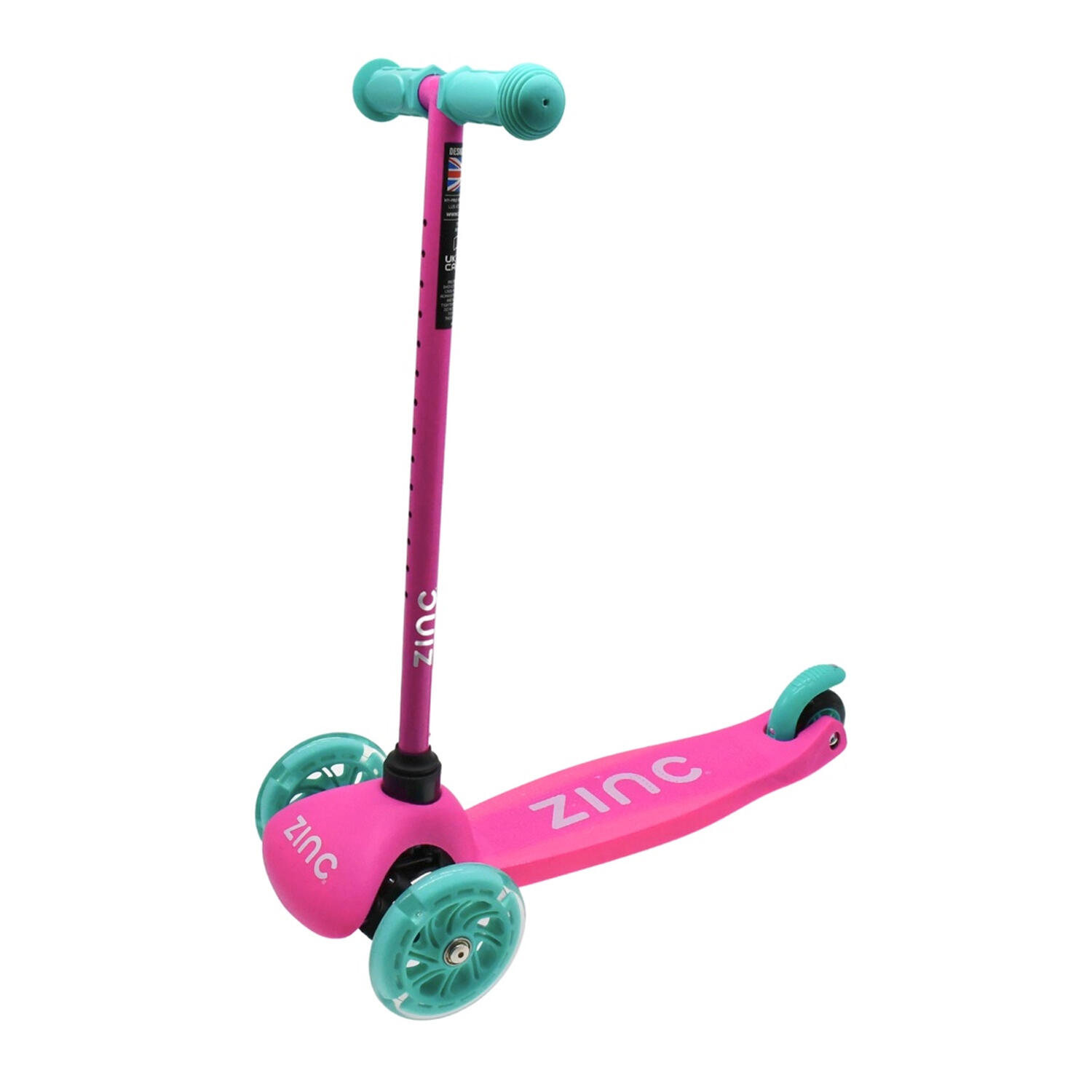 ZINC Sparkle 3 Wheels Scooter (Pink/Aqua)