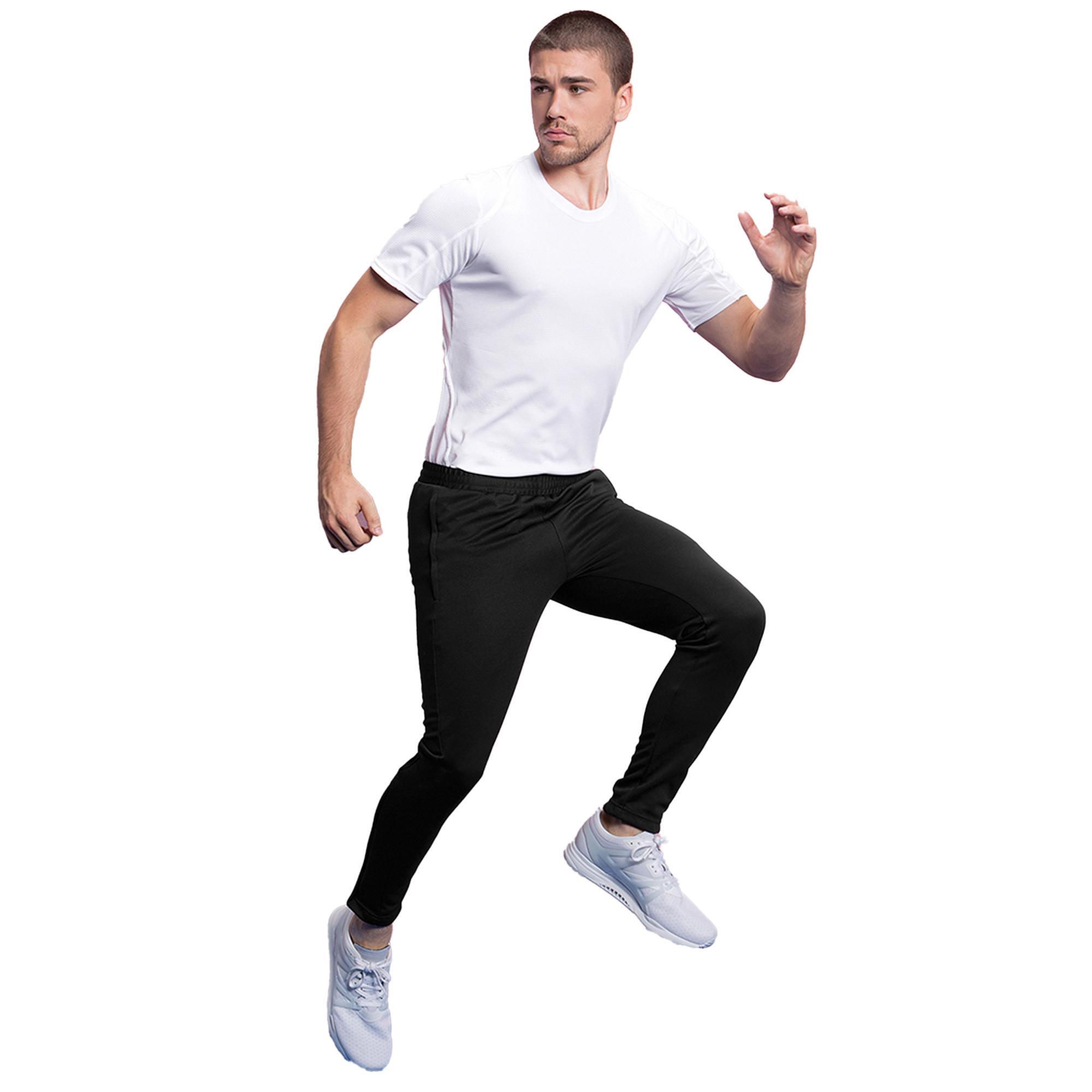 Adultos Calças Unisexo Slim Fit Performance Track Pants (Preto) 3/3