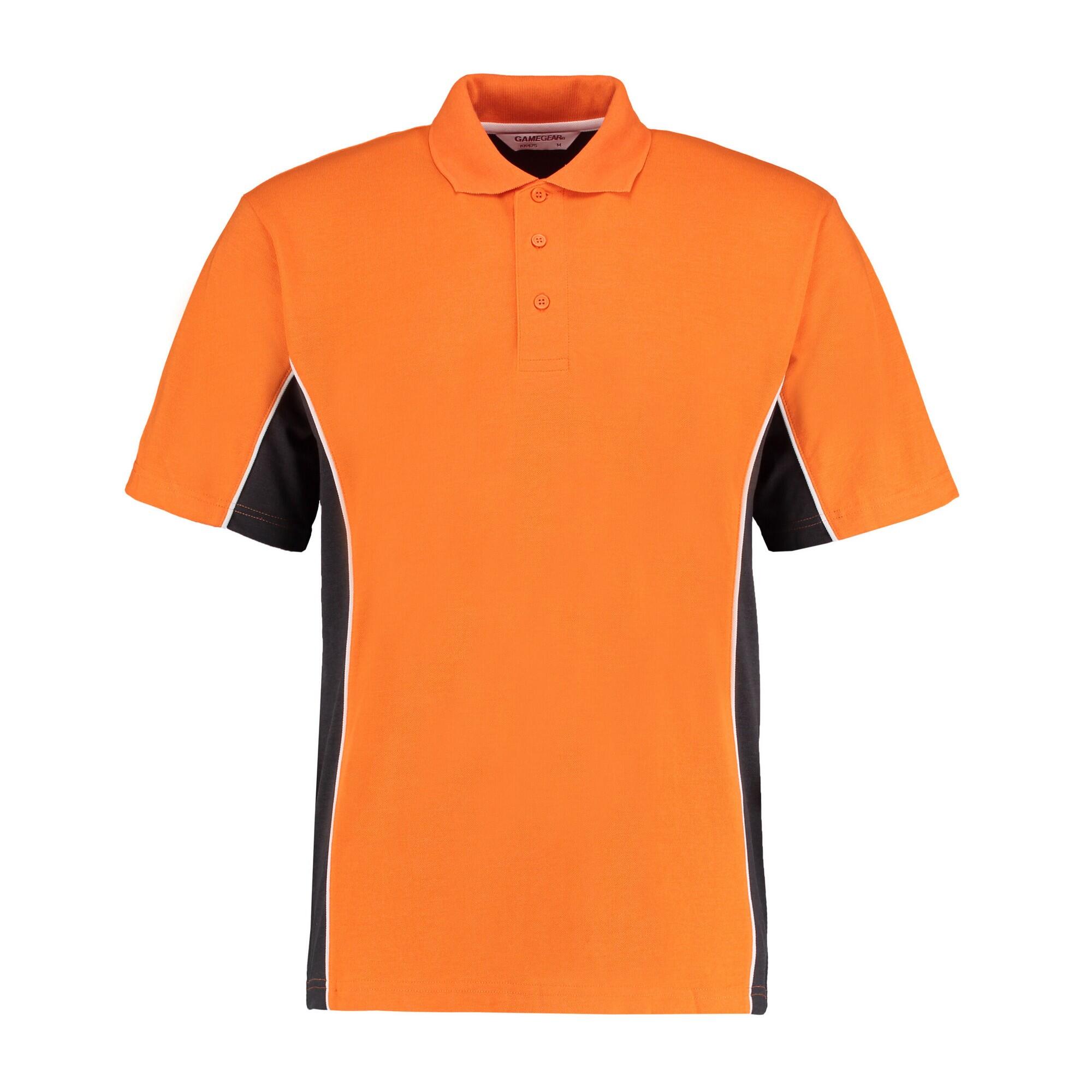 GAMEGEAR Mens Track Polycotton Pique Polo Shirt (Orange/Graphite)