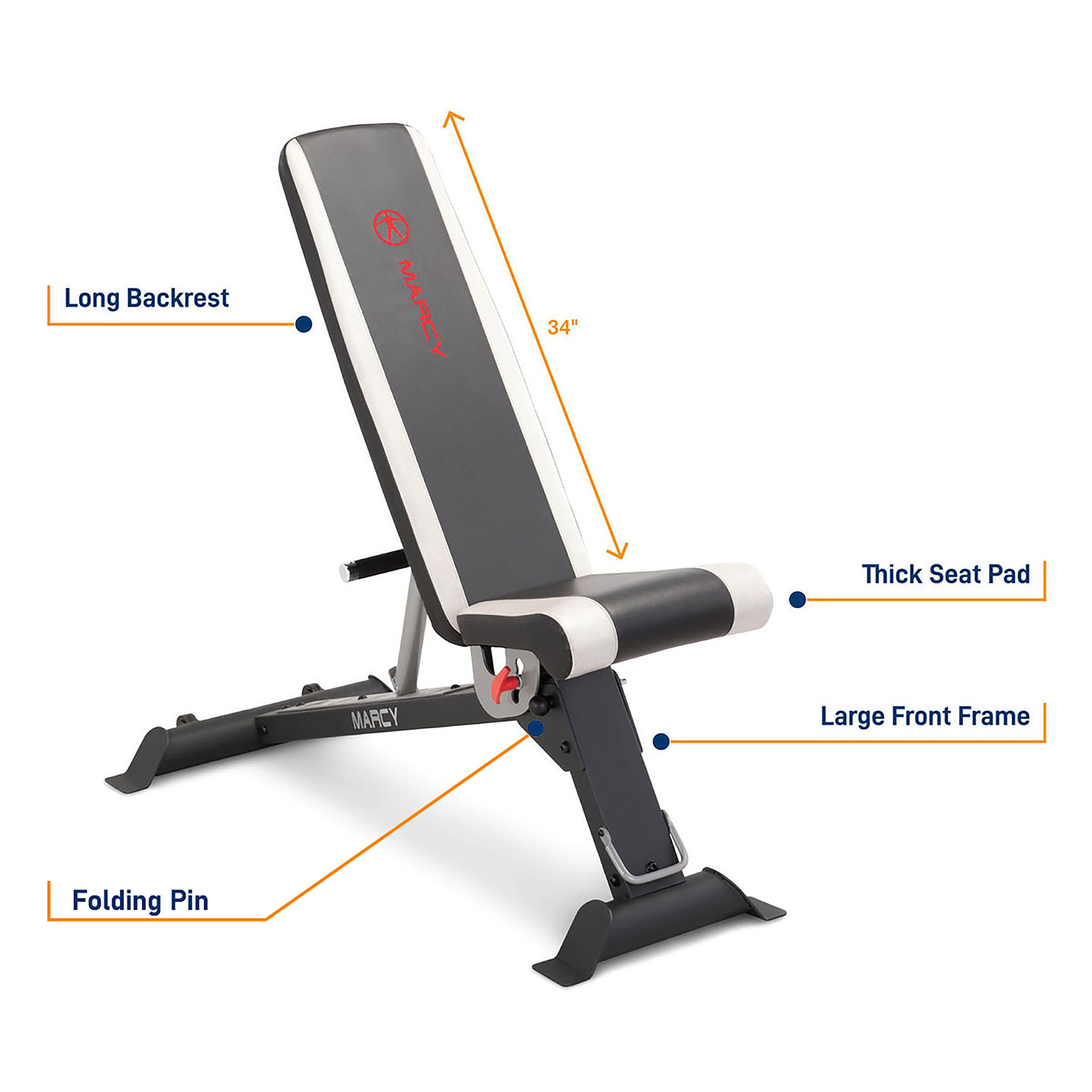 MARCY FOLDABLE UTILITY WEIGHT BENCH