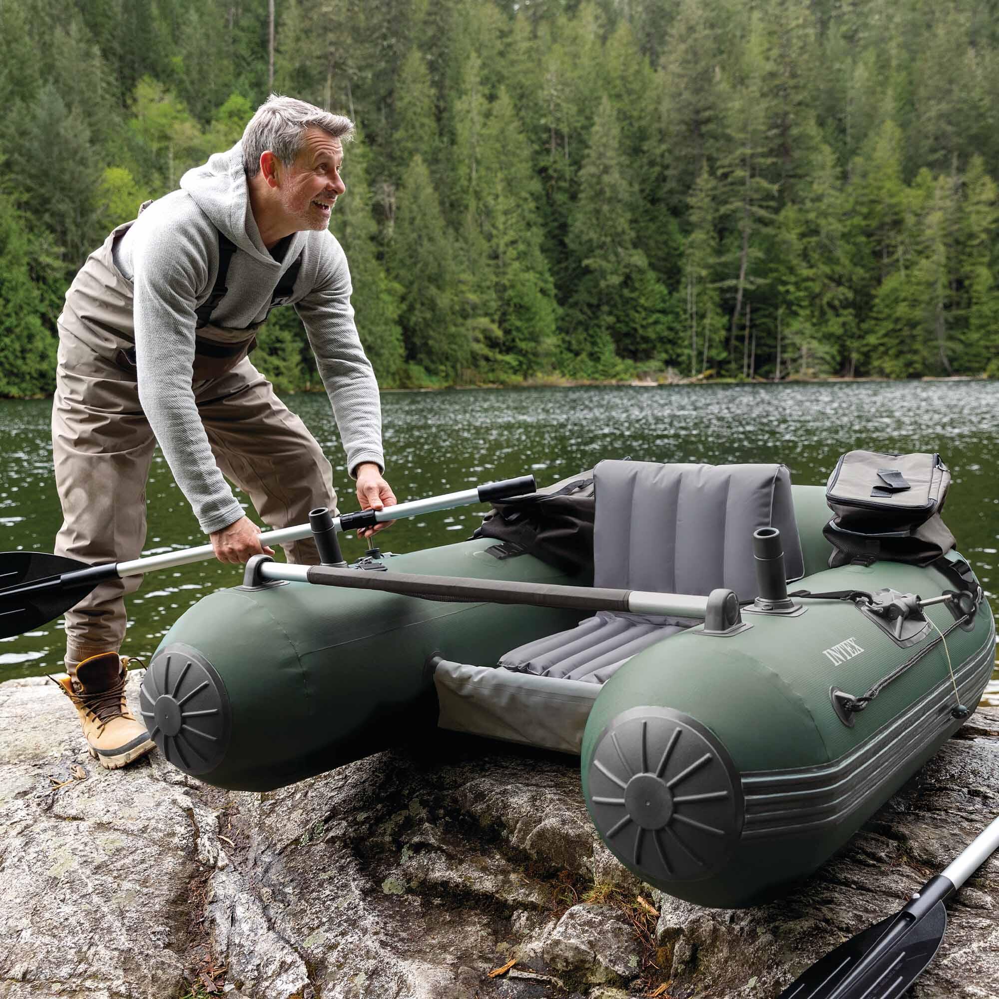 Intex 68381NP - Belly Boat Canotto Gonfiabile per la Pesca, 165x119x38 cm 4/7