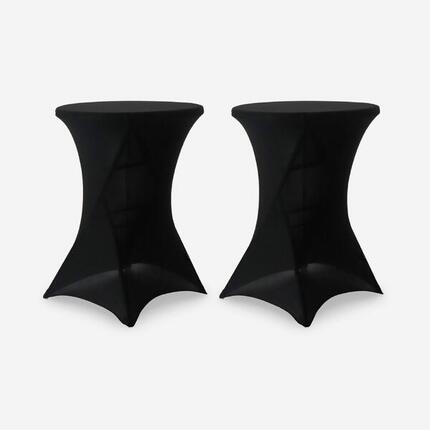 Lot de 2 housses – GALA – Housses pour mange-debout 80cm, polyester, noir |