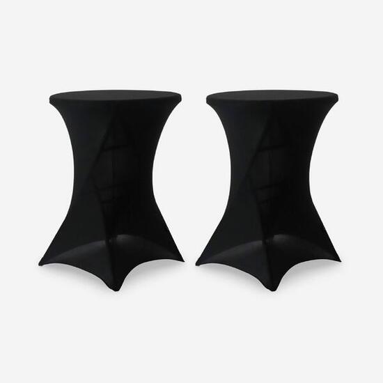 Lot de 2 housses – GALA – Housses pour mange-debout 80cm, polyester, noir |