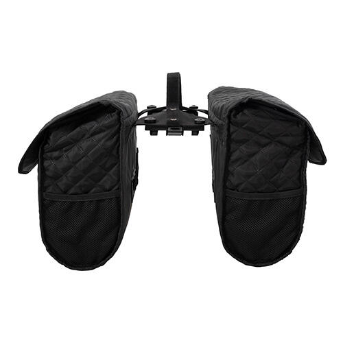 Dubbele fietstas - Quilt - Zwart - Incl. MIK-adapter 2/4