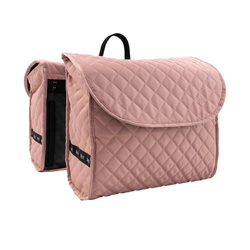 BECK Dubbele fietstas - Quilt - Roze - Voor bagagedrager