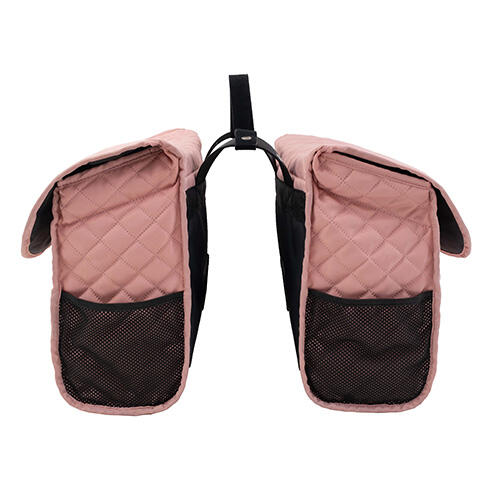Dubbele fietstas - Quilt - Roze - Voor bagagedrager 2/3