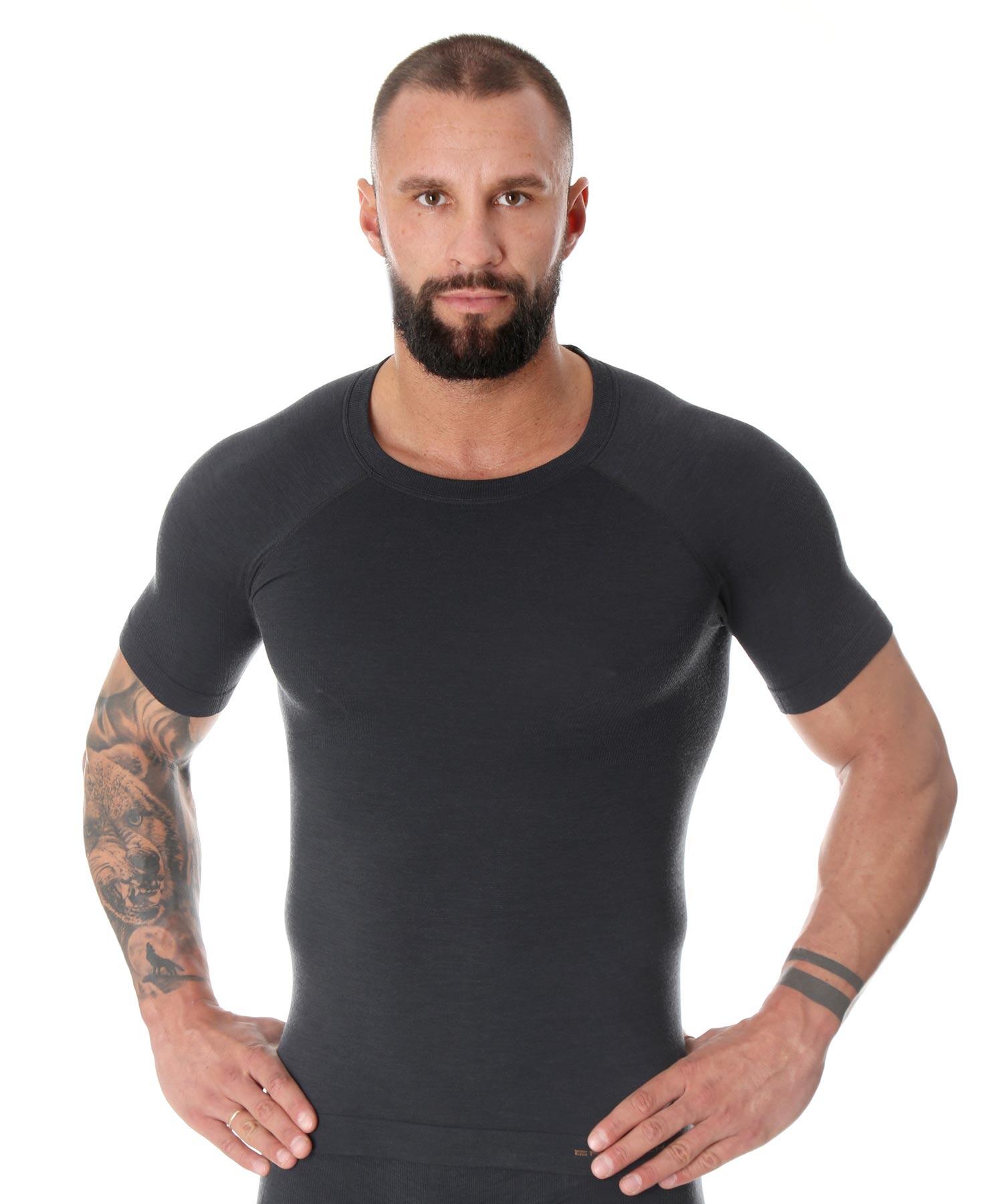 T-shirt da trekking uomo Brubeck Active Wool SS11710 grigio scuro XL 1/4