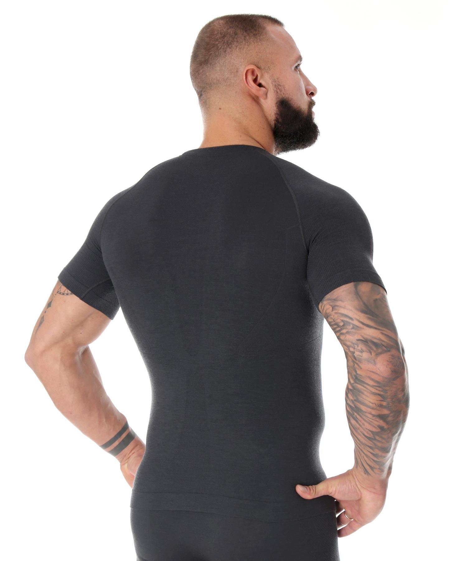 T-shirt da trekking uomo Brubeck Active Wool SS11710 grigio scuro XL 3/4