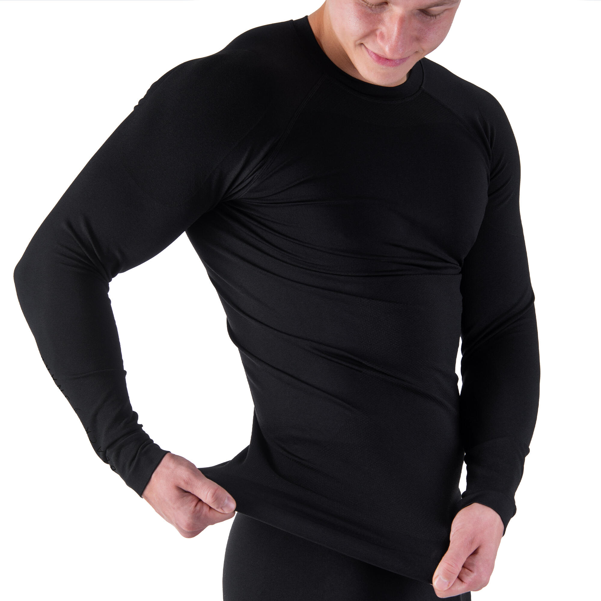 T-shirt fonctionnel | Sous-vêtements thermiques seamless | Hommes | Noir foncé 3/5