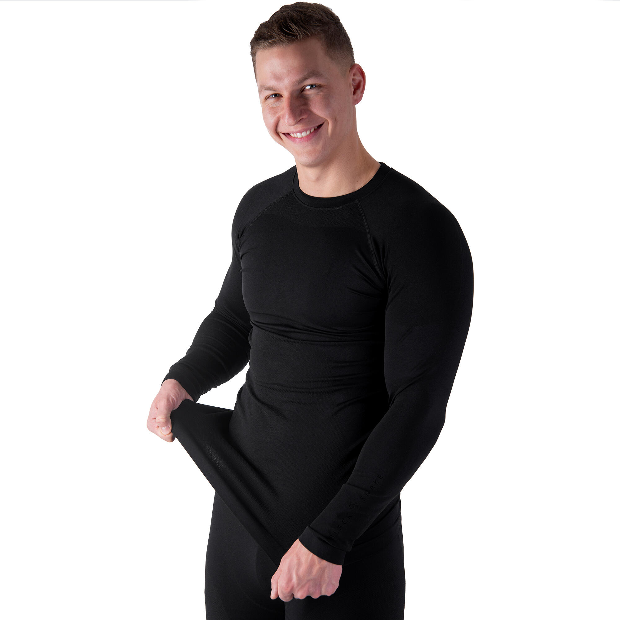 T-shirt fonctionnel | Sous-vêtements thermiques seamless | Hommes | Noir foncé 2/5