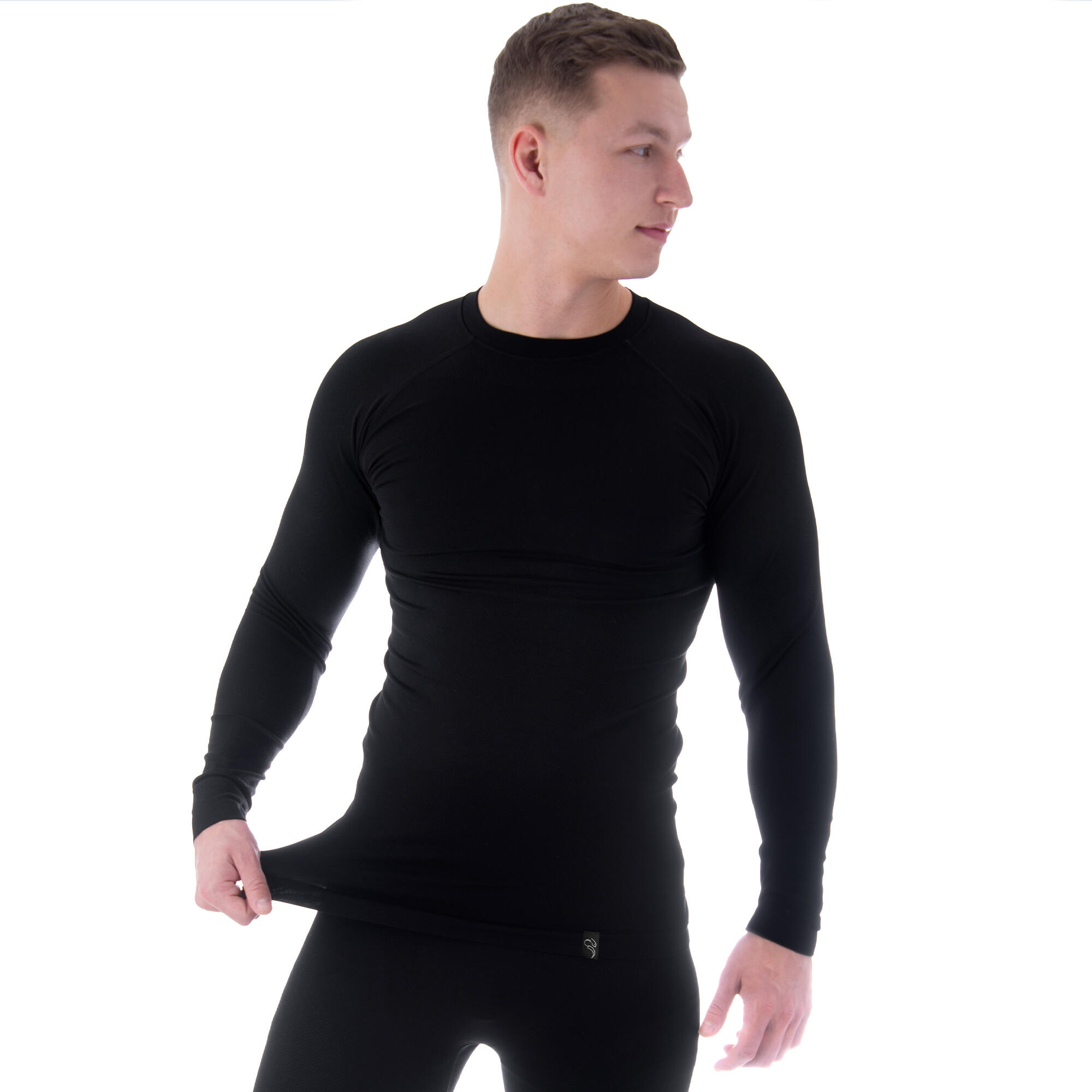 BLACK SNAKE Funktionsunterhemd Herren | Thermounterhemd 'Python' | Seamless | Tiefschwarz