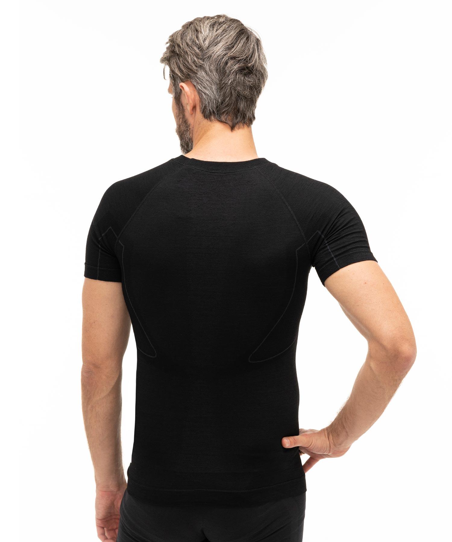 T-shirt da trekking uomo Brubeck Active Wool SS11710 nero XXL 3/4