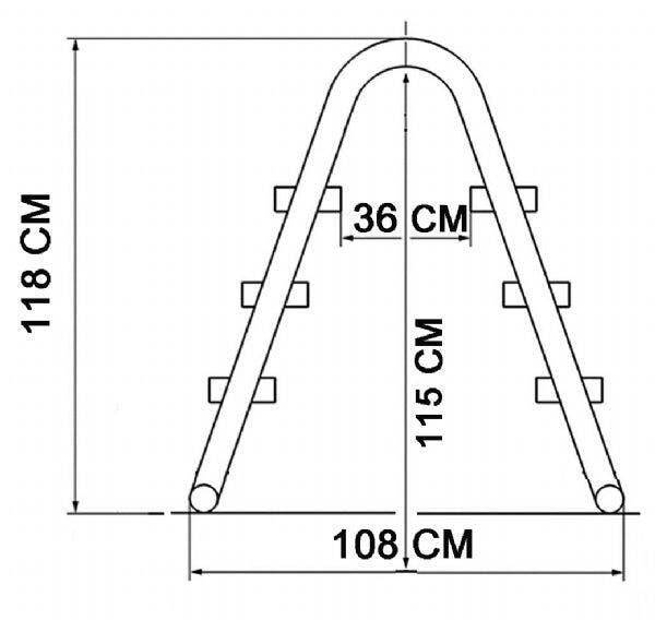 Echelle de sécurité pour piscine hors sol 0,8 m - 1,1 m. 2/2