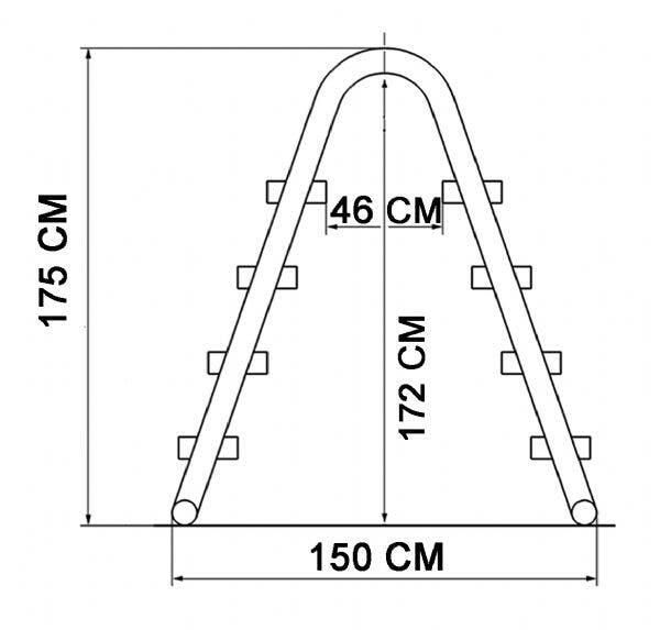 Echelle de sécurité pour piscine hors sol 1,2 m - 1,3 m. 2/2