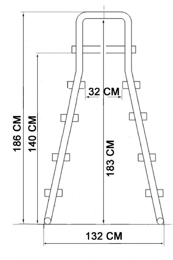 Echelle de sécurité pour piscine hors sol 1,2 m - 1,3 m. 2/2