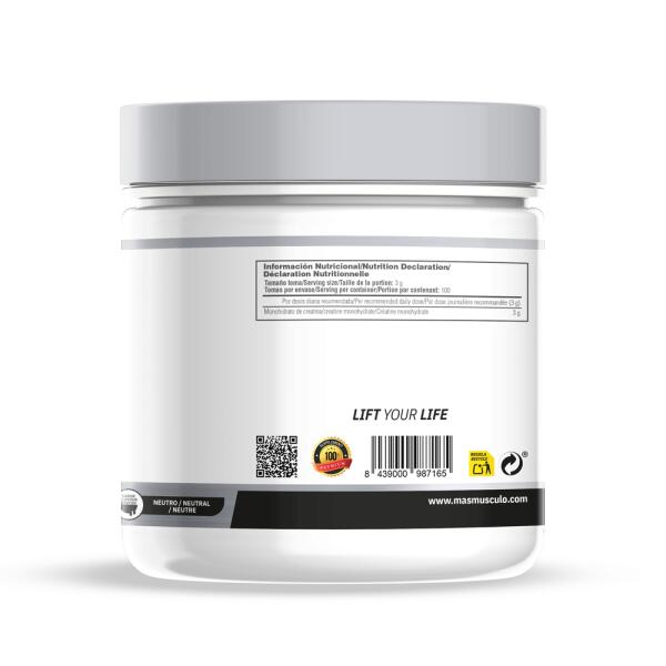 Kreatinmonohydrat 200 Mesh - 300 g Neutral MASMUSCULO 3/7