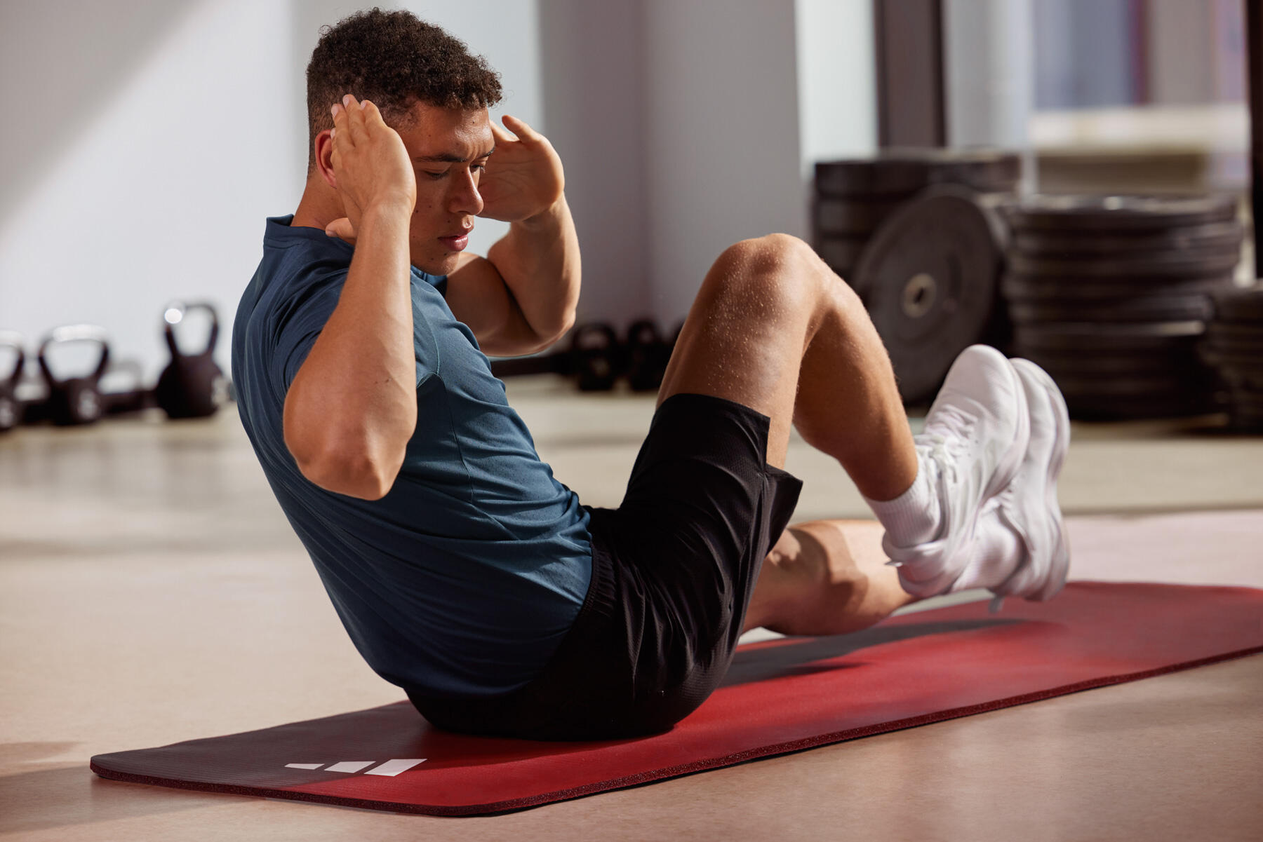 Tapis de fitness - 10mm - Rouge 7/7
