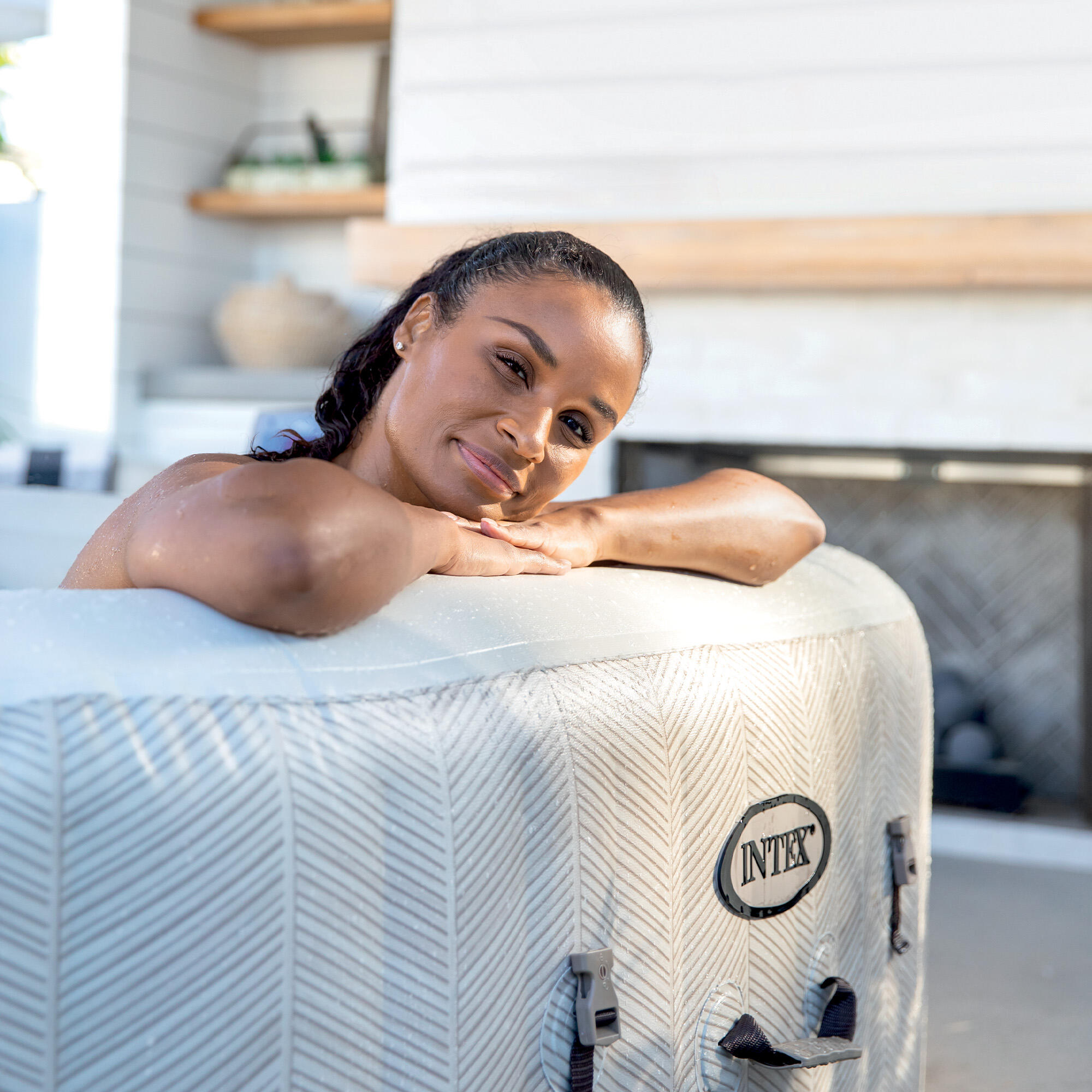 Intex PureSpa Chevron Deluxe Bubble Spa Set 4 persoons 3/7