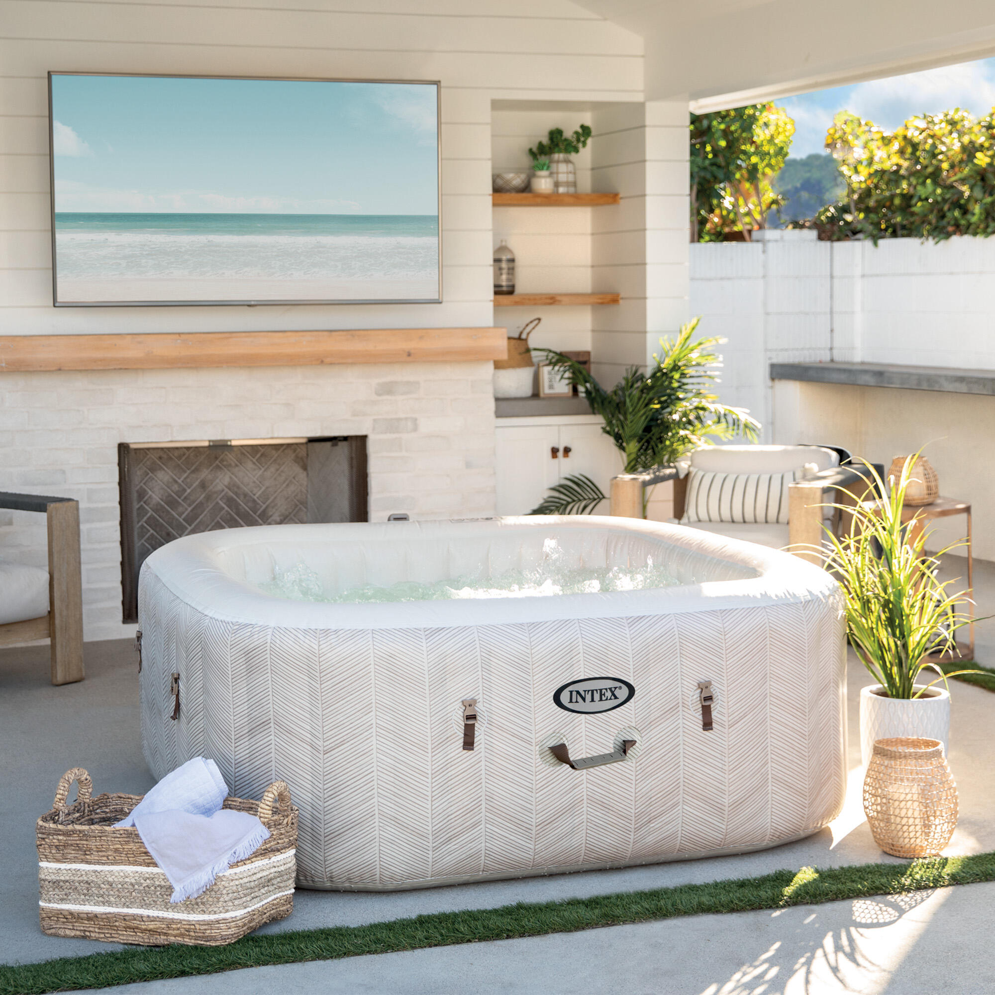 Intex PureSpa Chevron Deluxe Bubble Spa Set 4 persoons 2/7