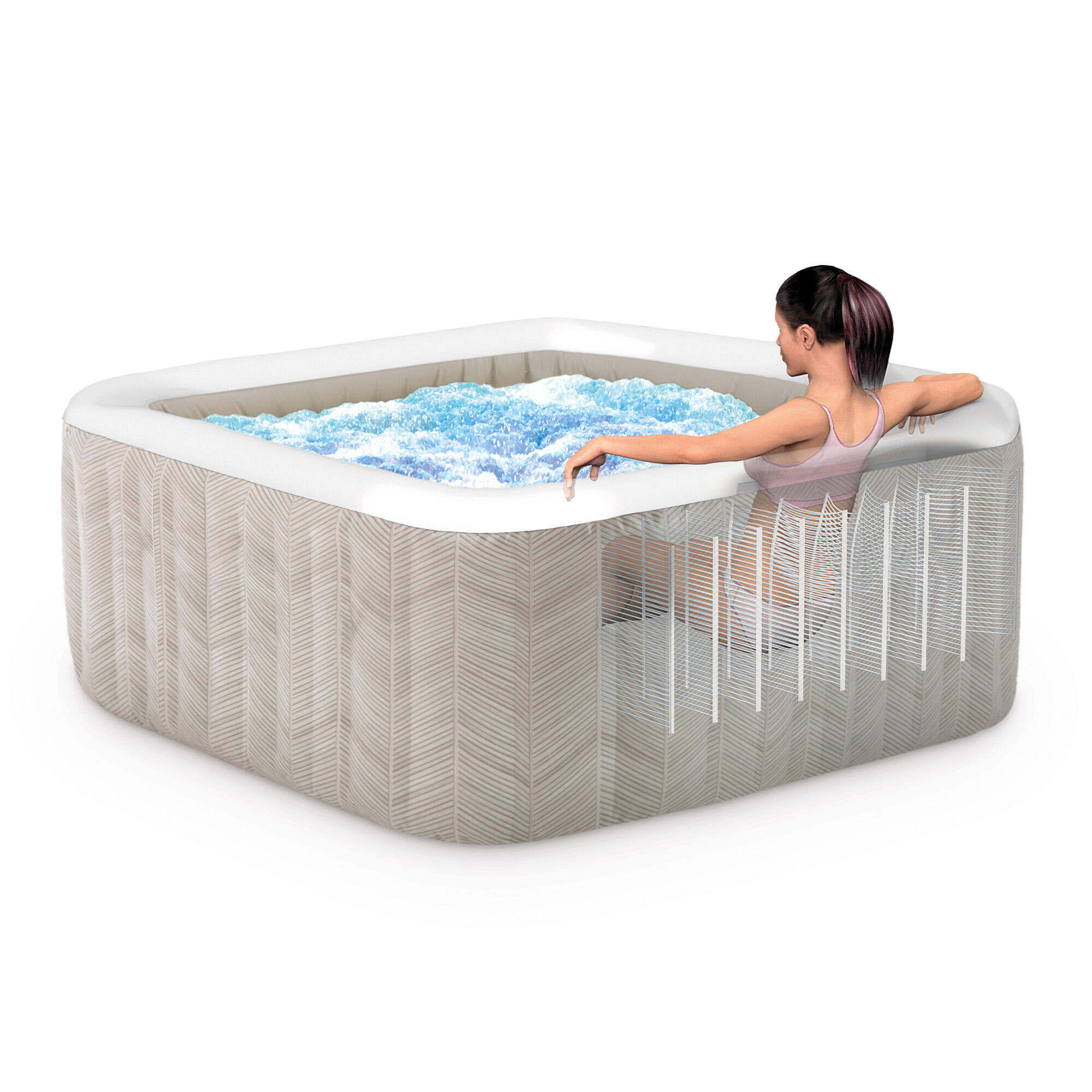 Intex PureSpa Chevron Deluxe Bubble Spa Set 4 persoons 6/7