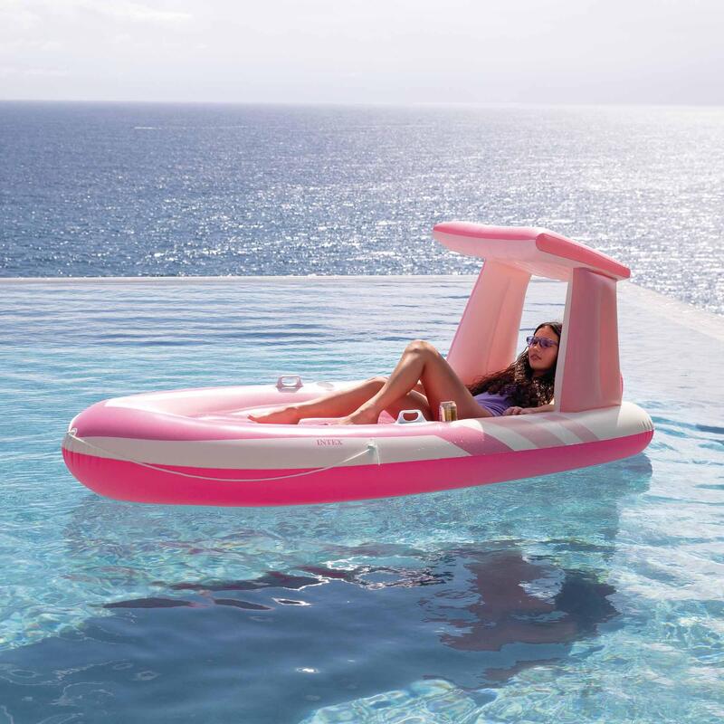 Nafukovací lehátko INTEX 57804 PINK PARADISE BOAT FLOAT 244x119x97cm