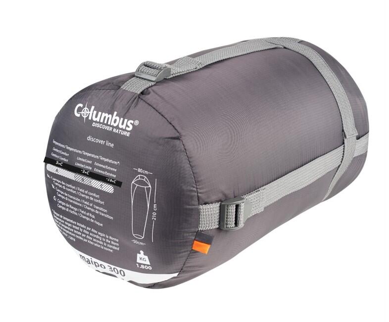Sac de Couchage de Forme Momie Columbus Maipo 300 Gris Foncé 3/3